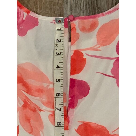 JH Jessica Howard Floral Sleeveless Shift Dress Lined Keyhole Pink Orange Sz 14 - Picture 13 of 16